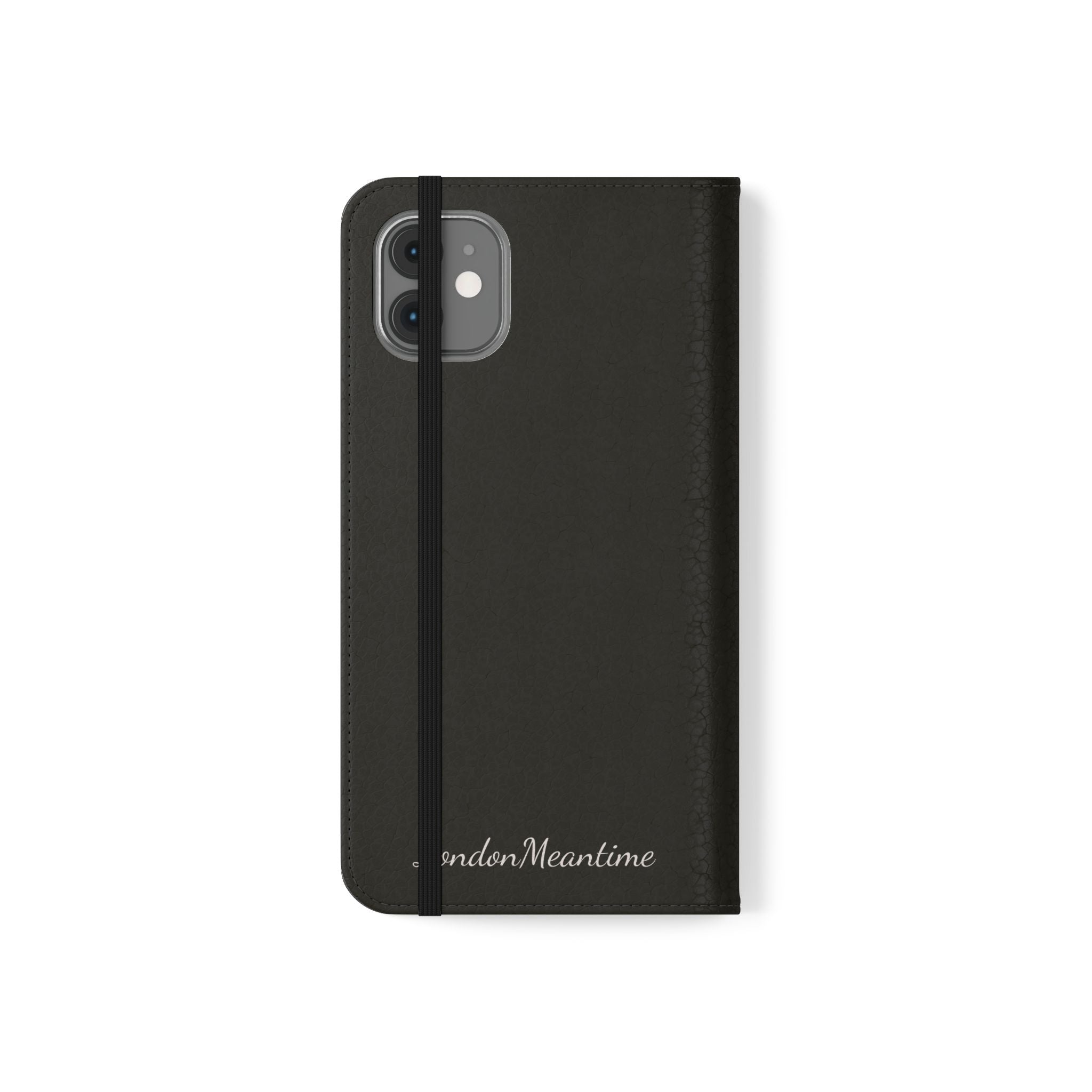 Black Wallet Phone Flip Case — Cardholder Folio Cover