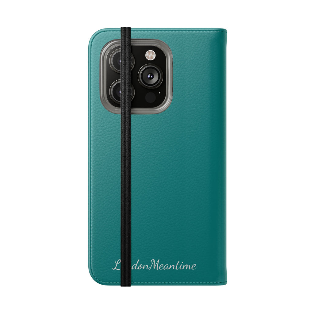 Teal Wallet Phone Flip Case — Cardholder Folio Cover
