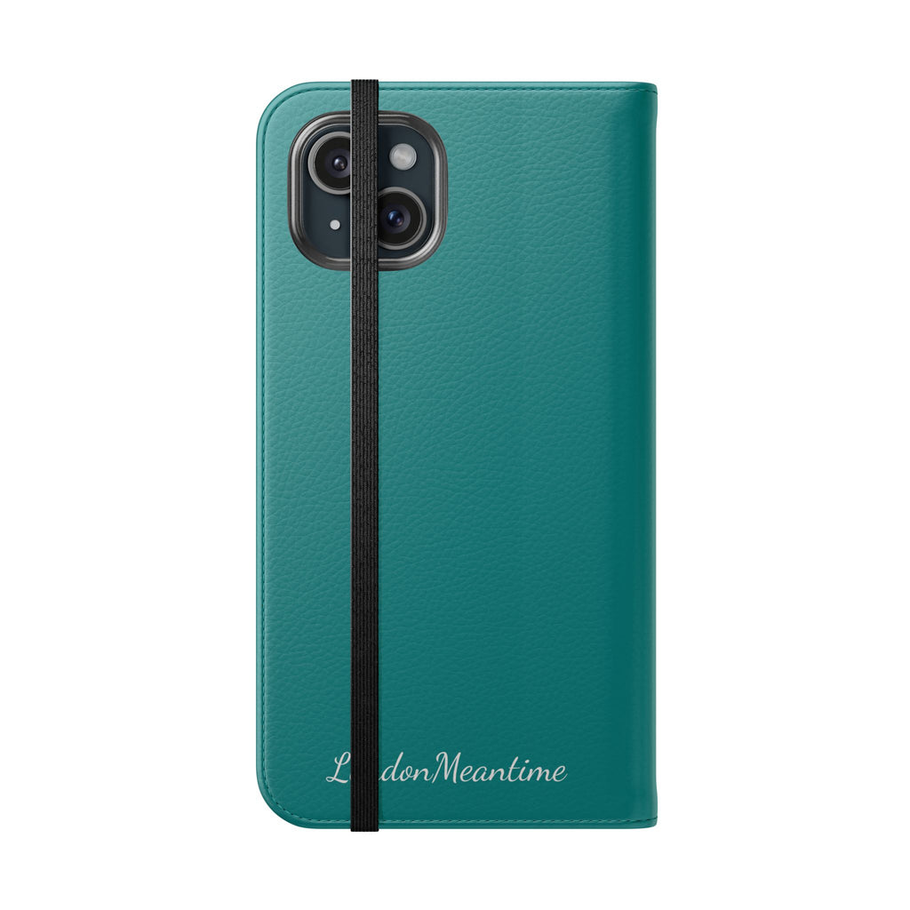 Teal Wallet Phone Flip Case — Cardholder Folio Cover