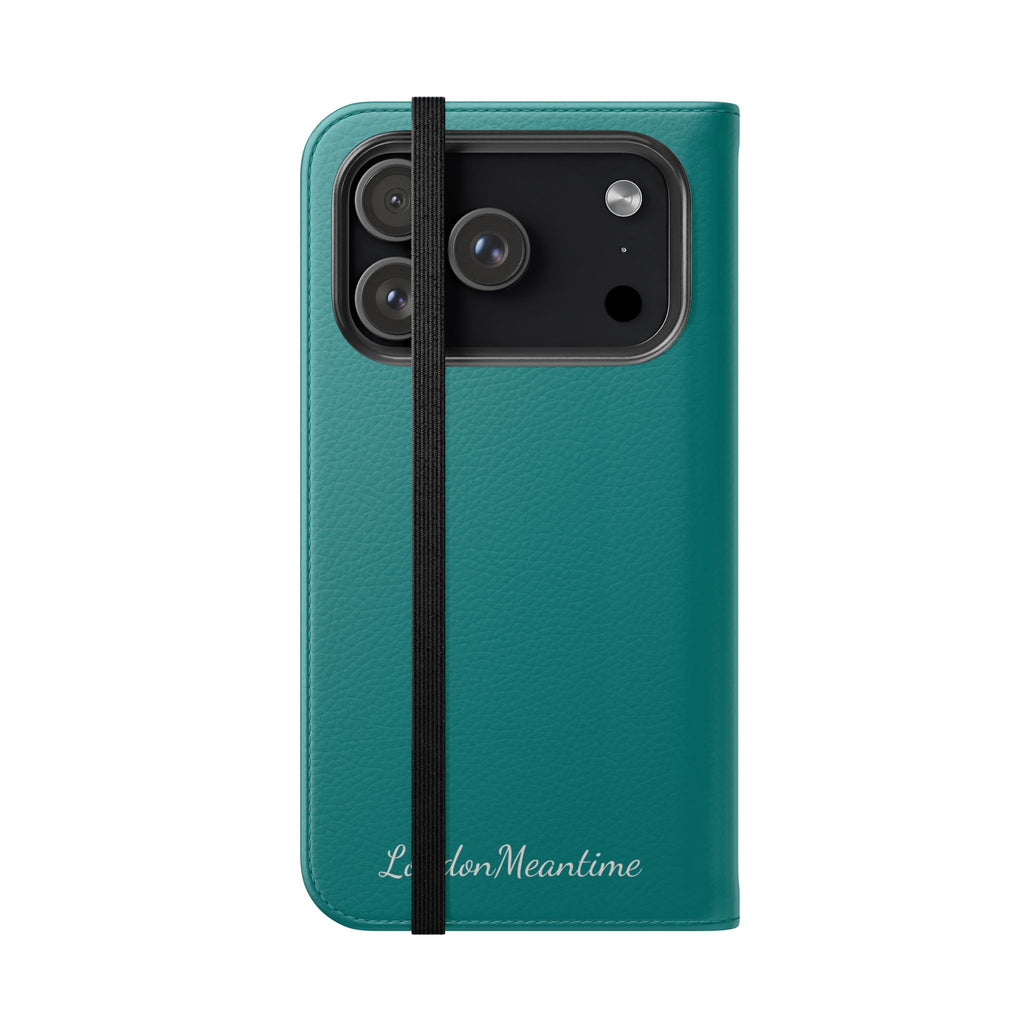 Teal Wallet Phone Flip Case — Cardholder Folio Cover