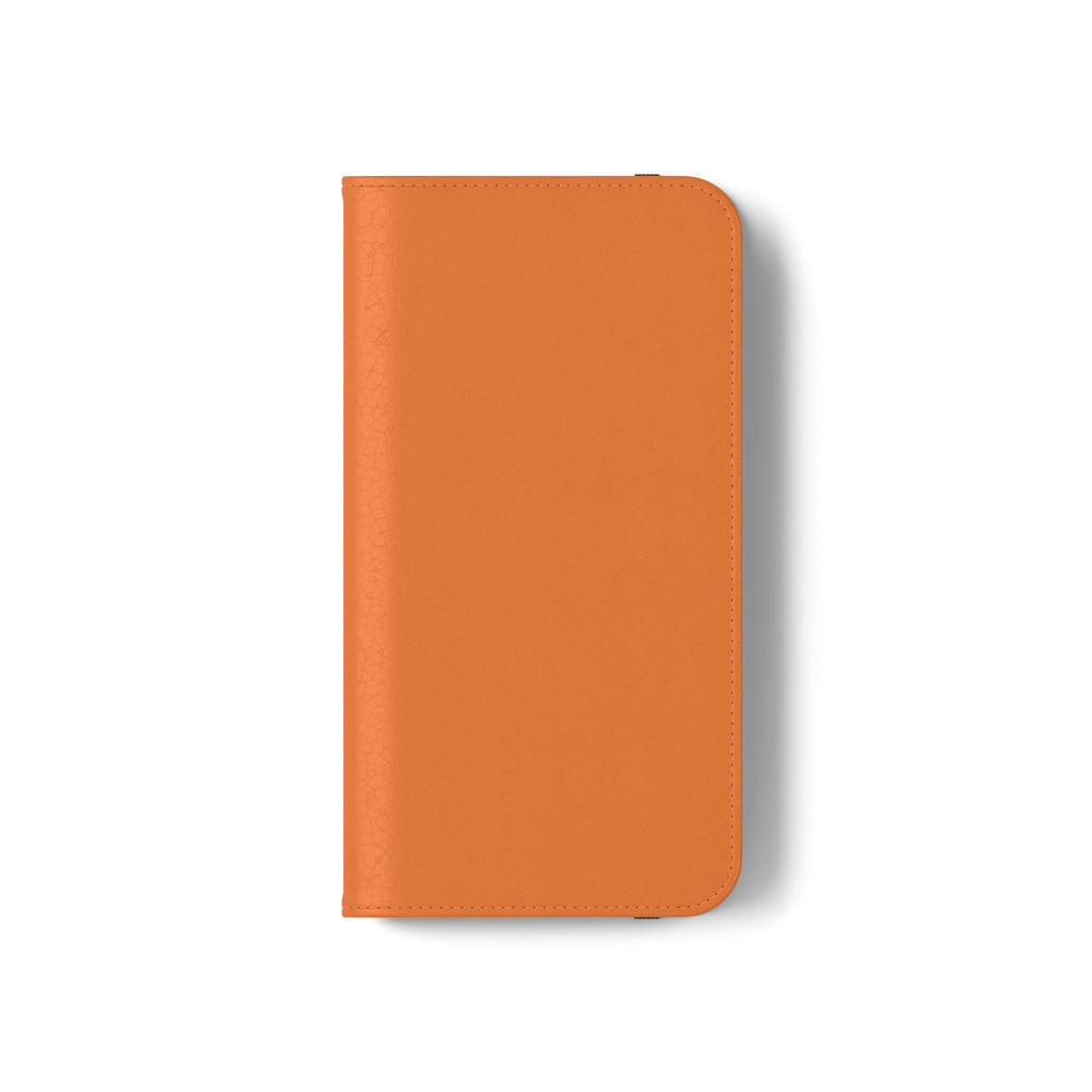 Orange Wallet Phone Flip Case — Cardholder Folio Cover