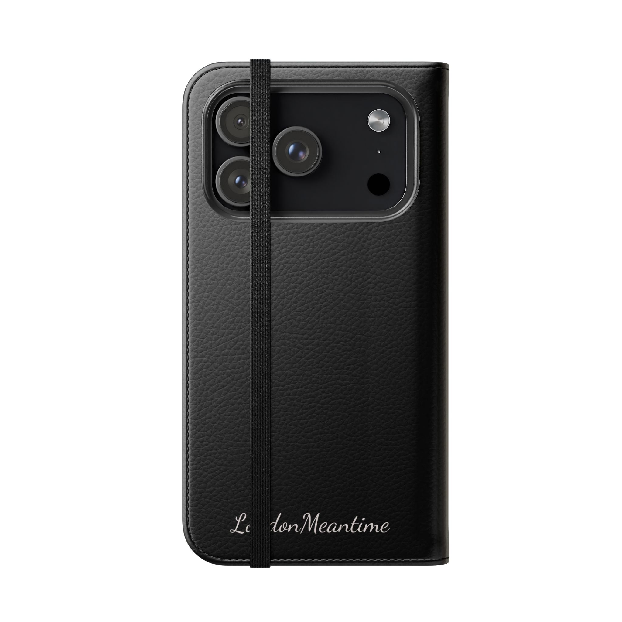 Black Wallet Phone Flip Case — Cardholder Folio Cover