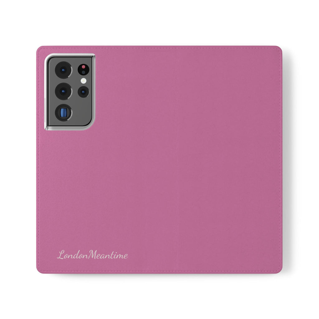 Pink Wallet Phone Flip Case — Cardholder Folio Cover