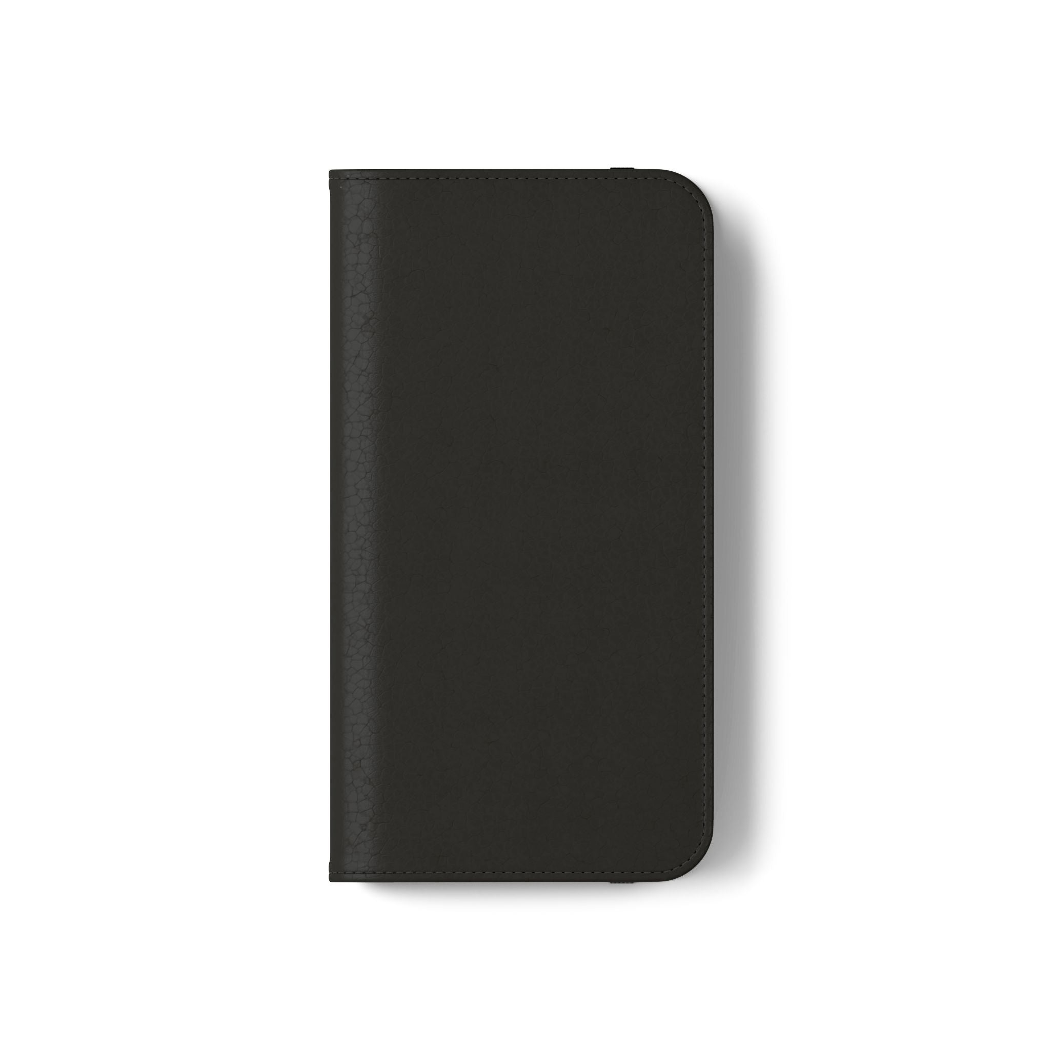 Black Wallet Phone Flip Case — Cardholder Folio Cover