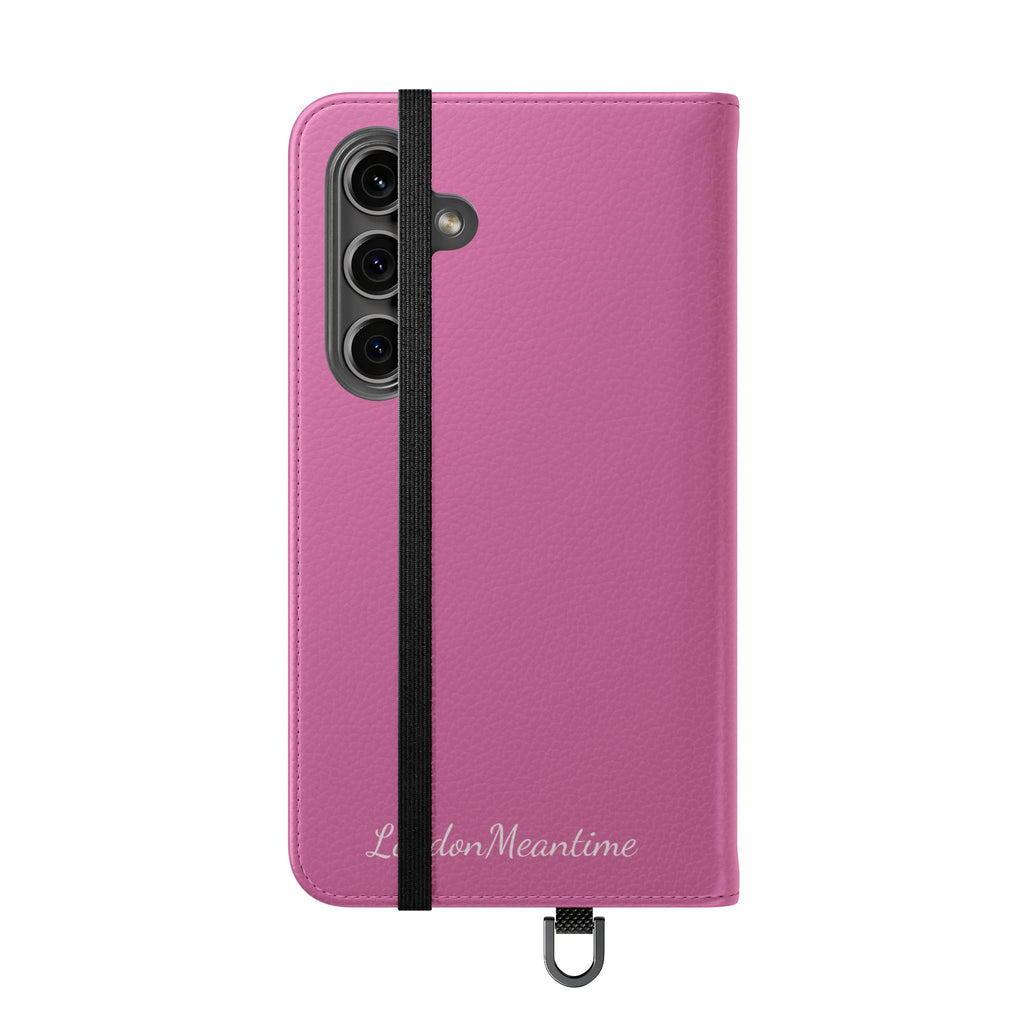 Pink Wallet Phone Flip Case — Cardholder Folio Cover