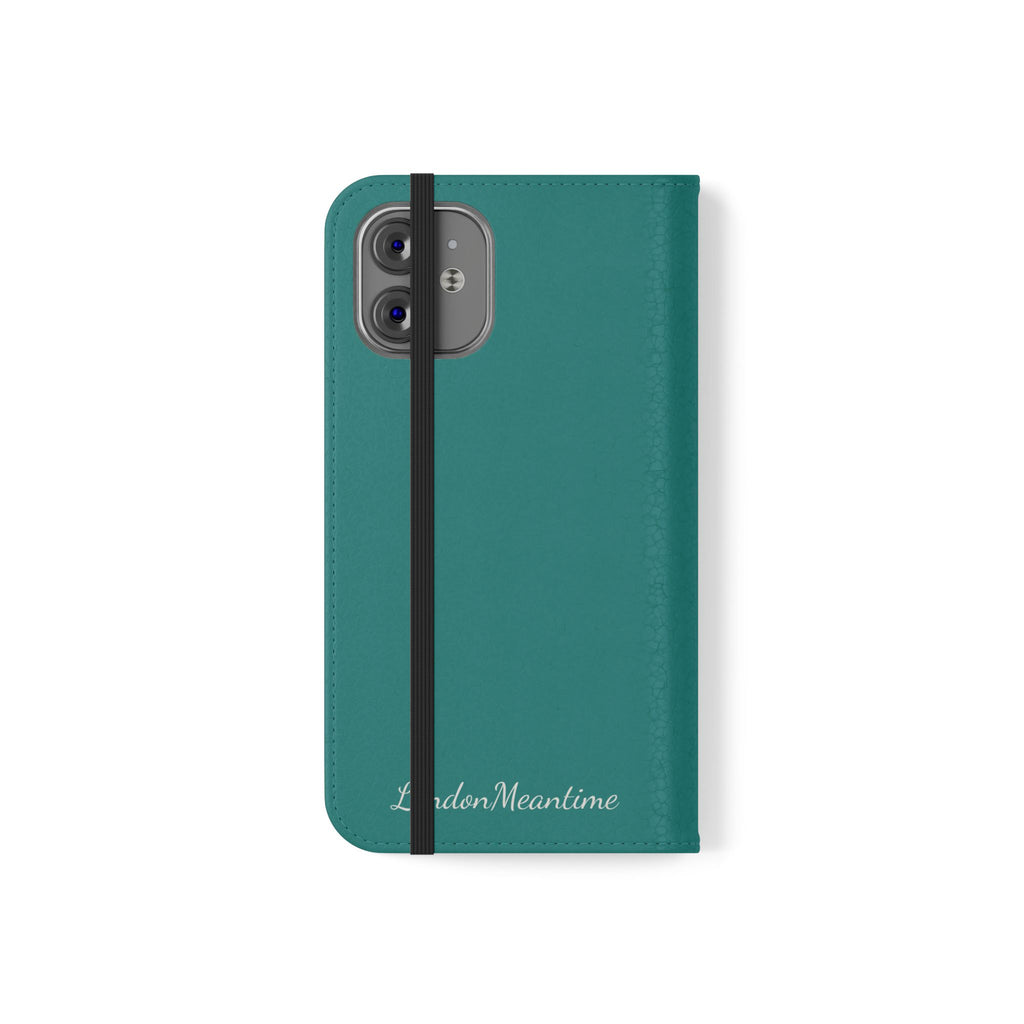 Teal Wallet Phone Flip Case — Cardholder Folio Cover