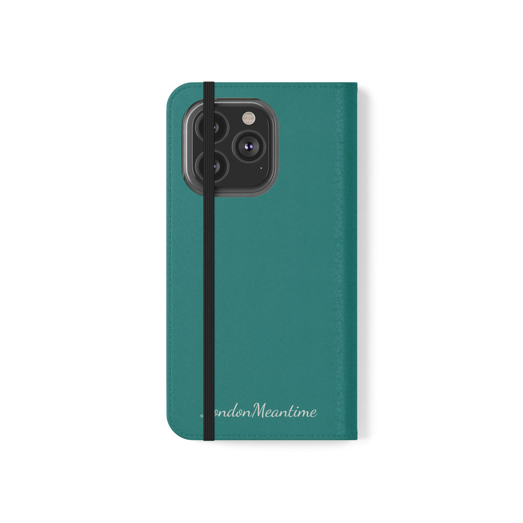 Teal Wallet Phone Flip Case — Cardholder Folio Cover