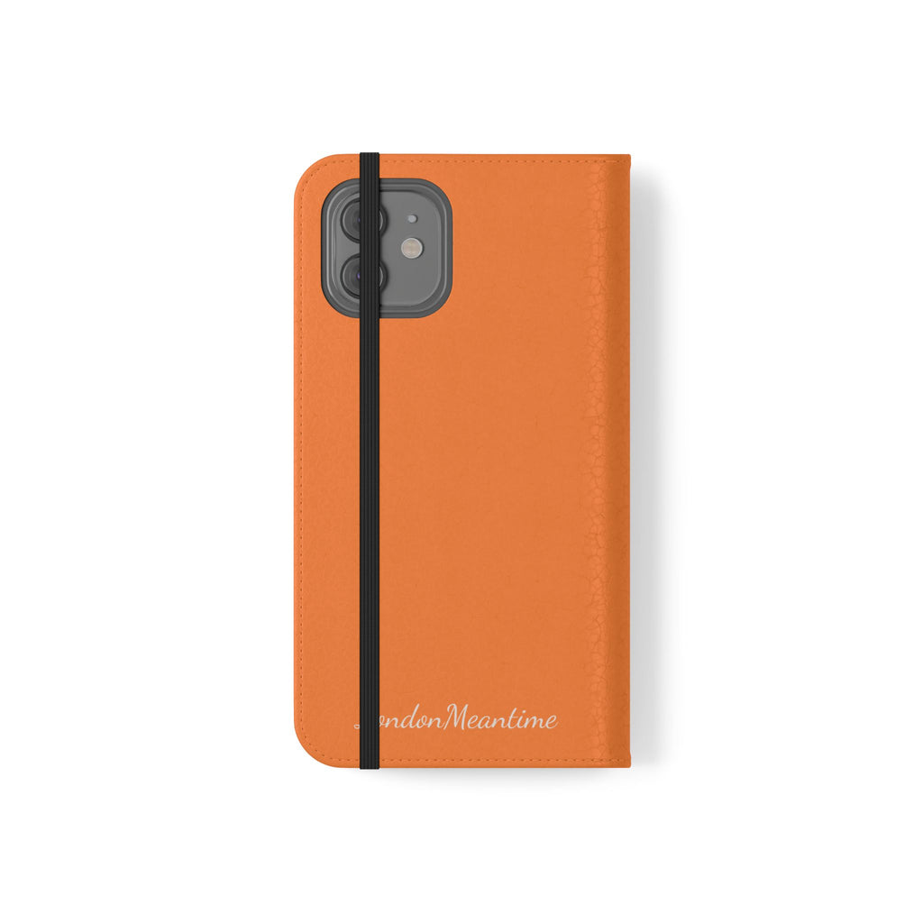 Orange Wallet Phone Flip Case — Cardholder Folio Cover