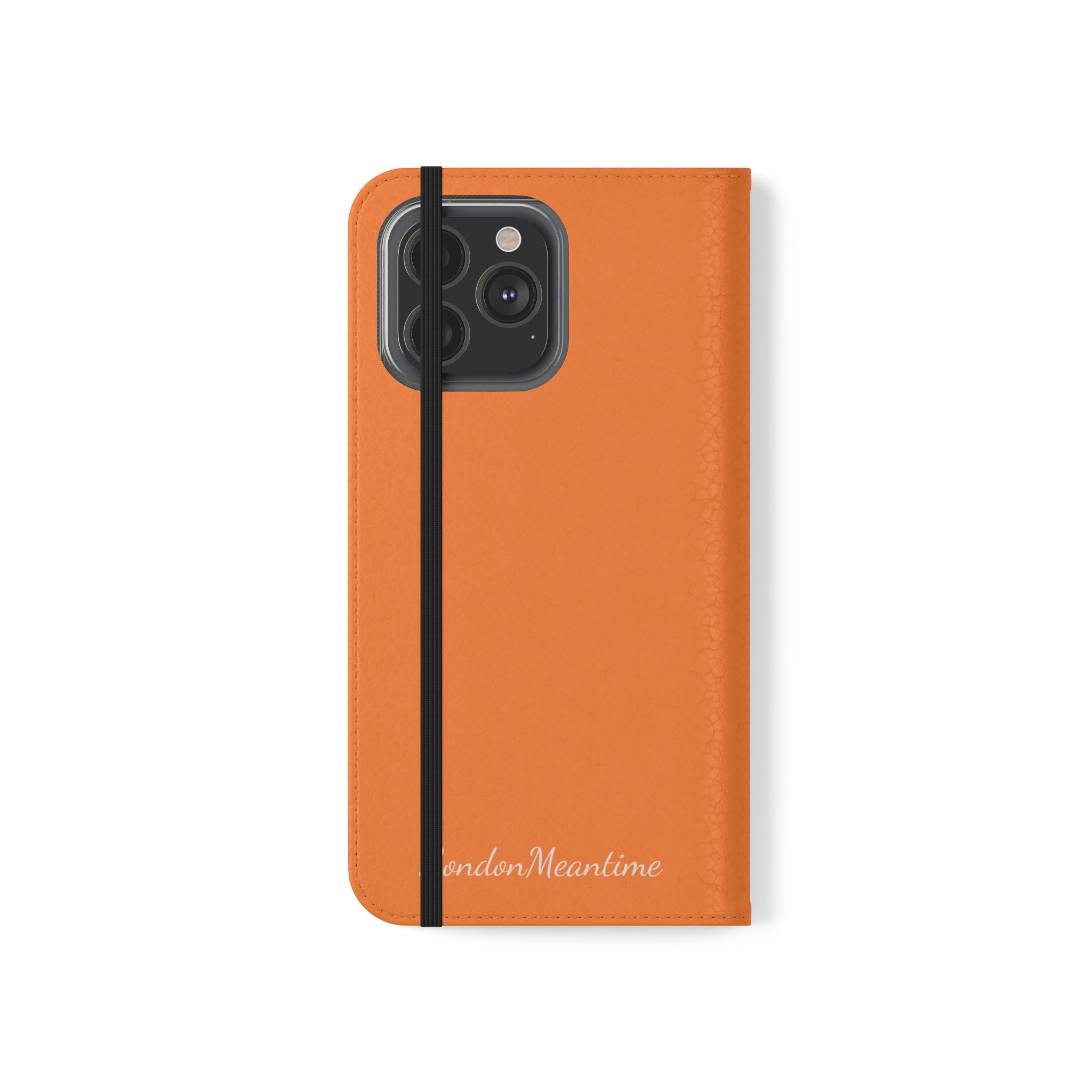 Orange Wallet Phone Flip Case — Cardholder Folio Cover