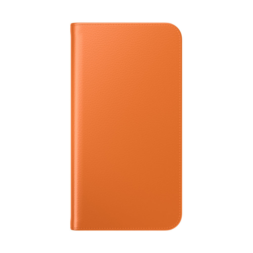 Orange Wallet Phone Flip Case — Cardholder Folio Cover
