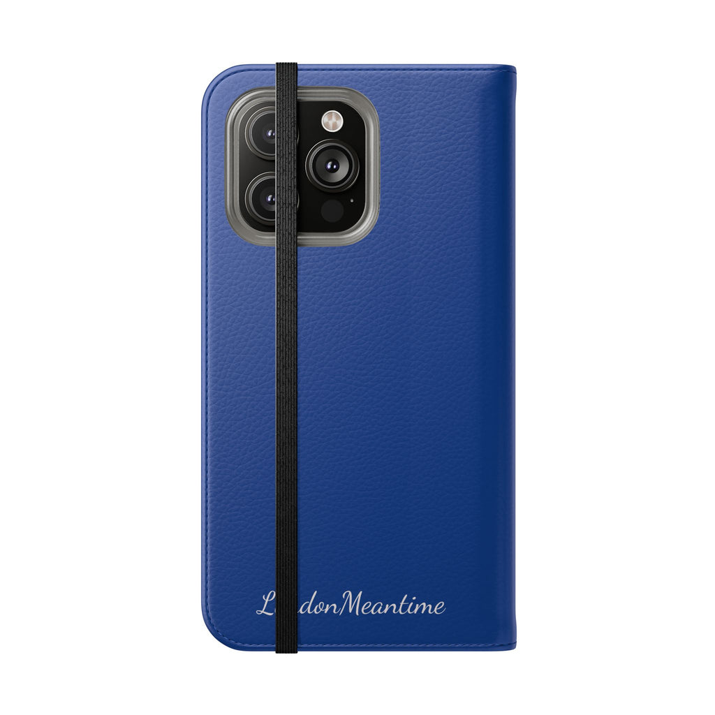 Royal blue Wallet Phone Flip Case — Cardholder Folio Cover