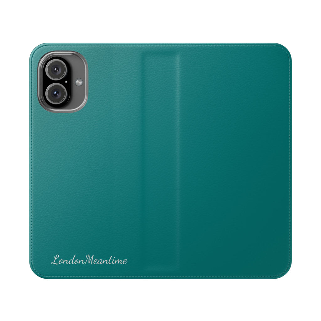 Teal Wallet Phone Flip Case — Cardholder Folio Cover