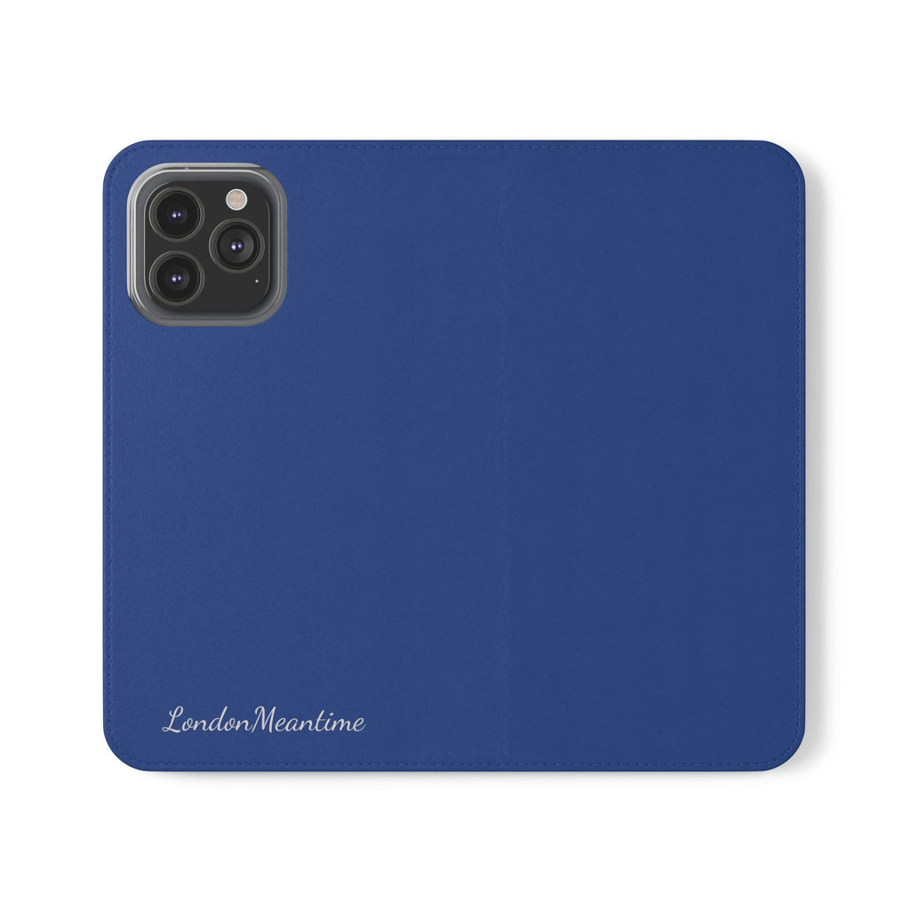 Royal blue Wallet Phone Flip Case — Cardholder Folio Cover