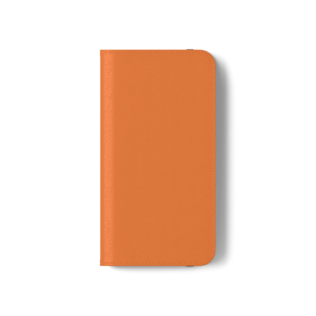 Orange Wallet Phone Flip Case — Cardholder Folio Cover