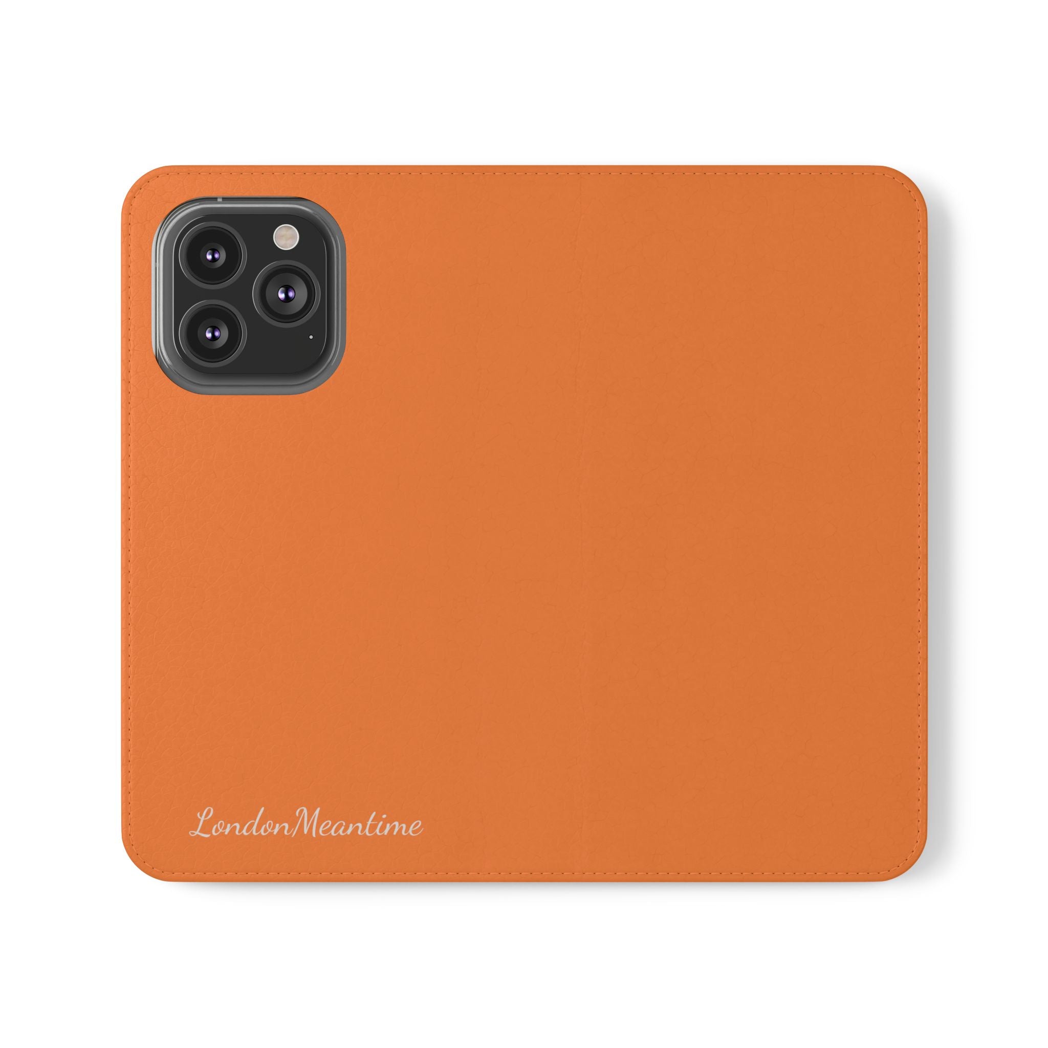 Orange Wallet Phone Flip Case — Cardholder Folio Cover