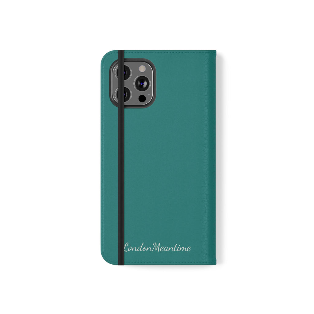 Teal Wallet Phone Flip Case — Cardholder Folio Cover
