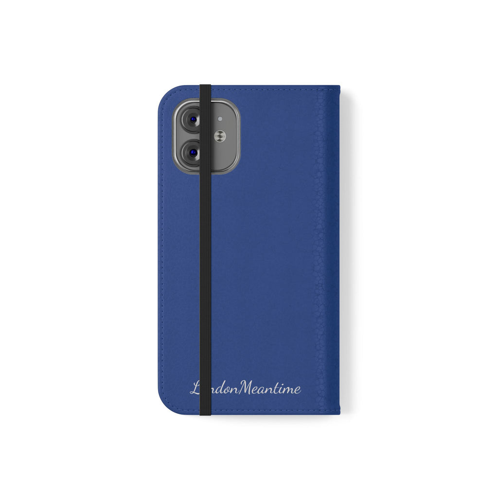 Royal blue Wallet Phone Flip Case — Cardholder Folio Cover