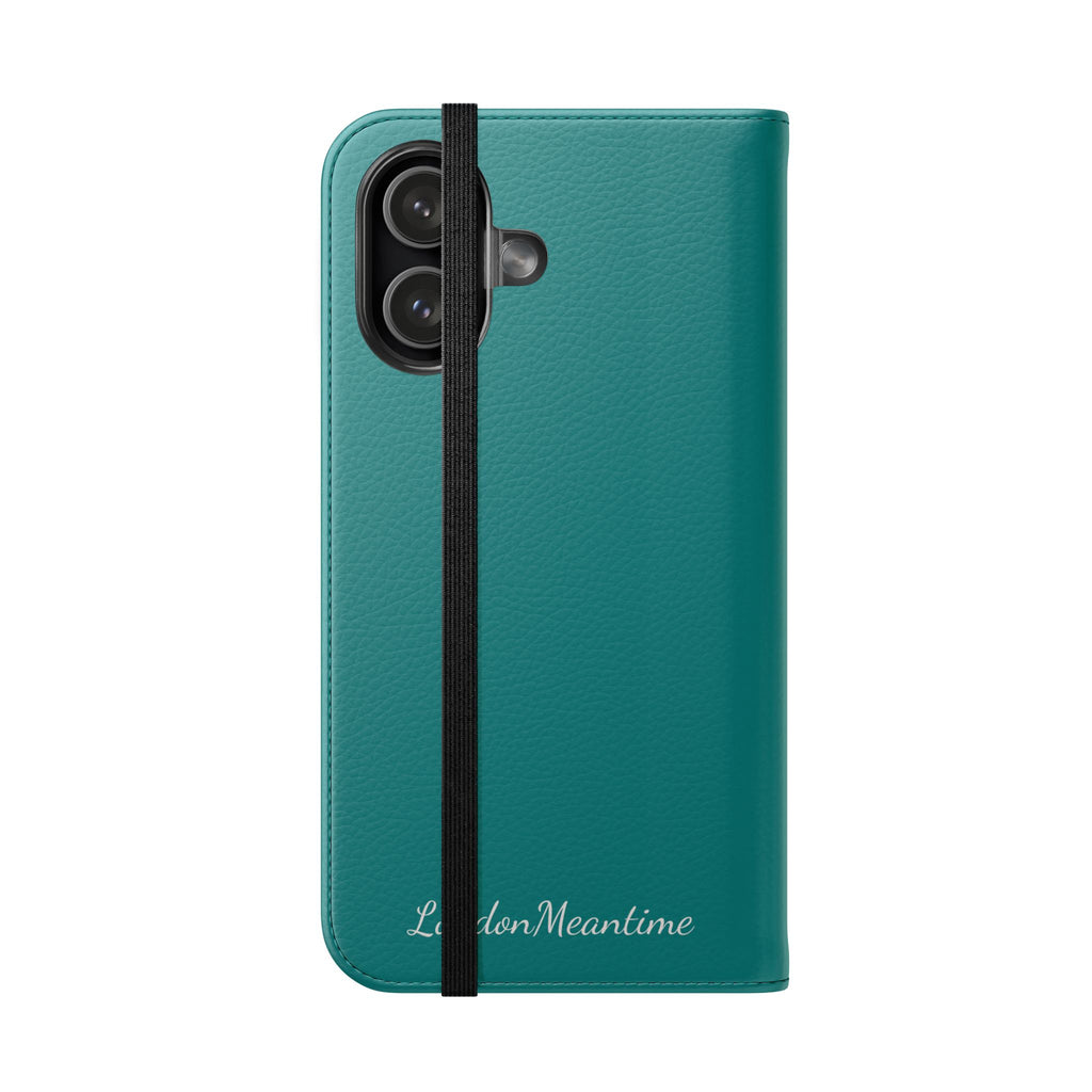 Teal Wallet Phone Flip Case — Cardholder Folio Cover