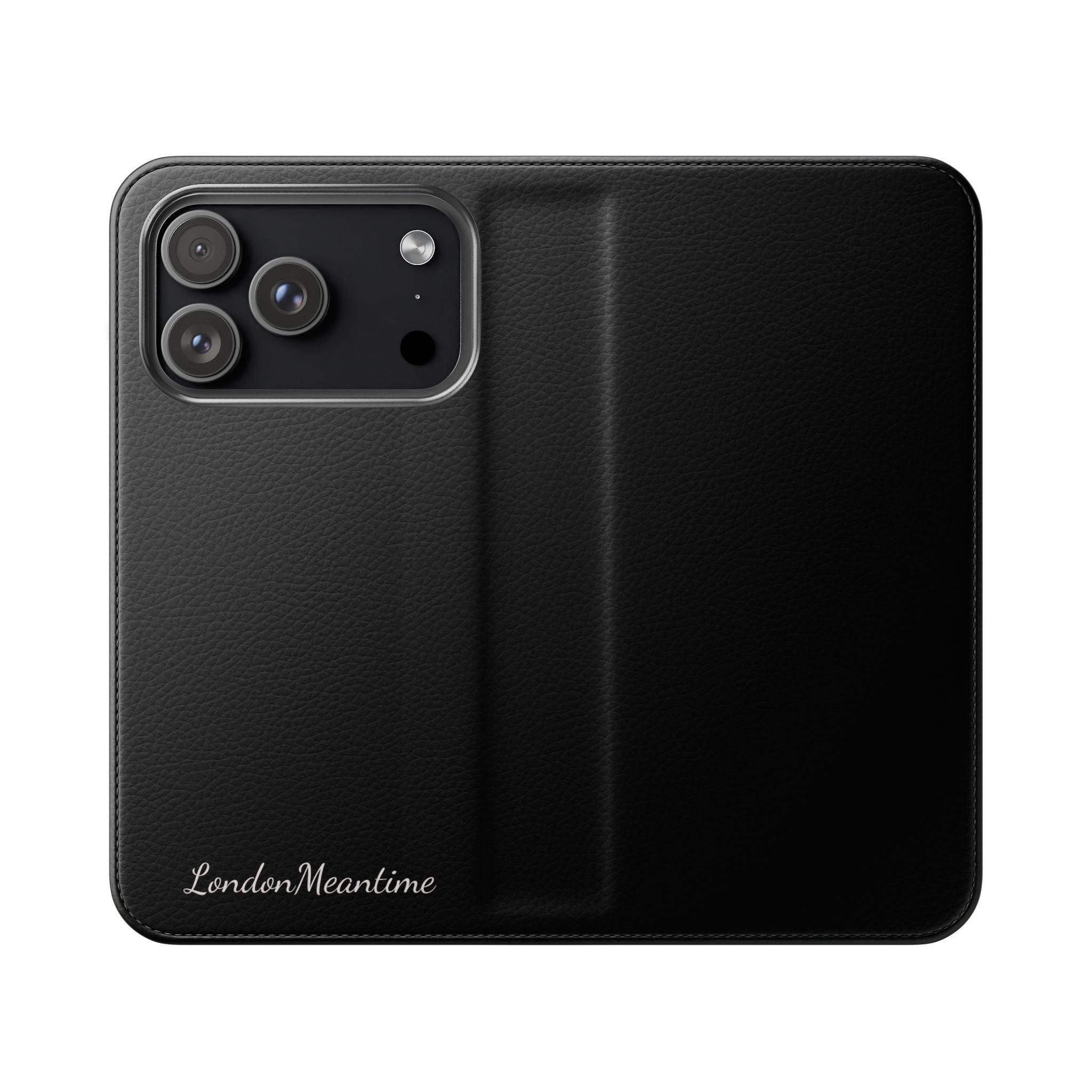 Black Wallet Phone Flip Case — Cardholder Folio Cover