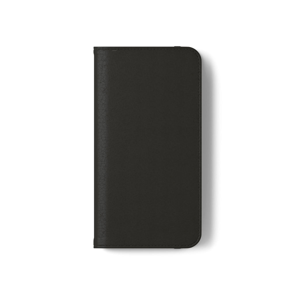 Black Wallet Phone Flip Case — Cardholder Folio Cover