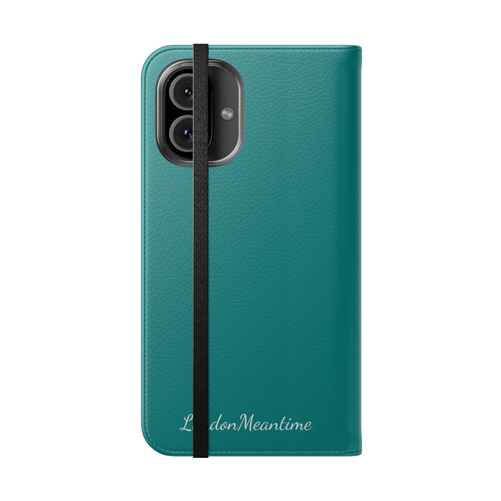 Teal Wallet Phone Flip Case — Cardholder Folio Cover