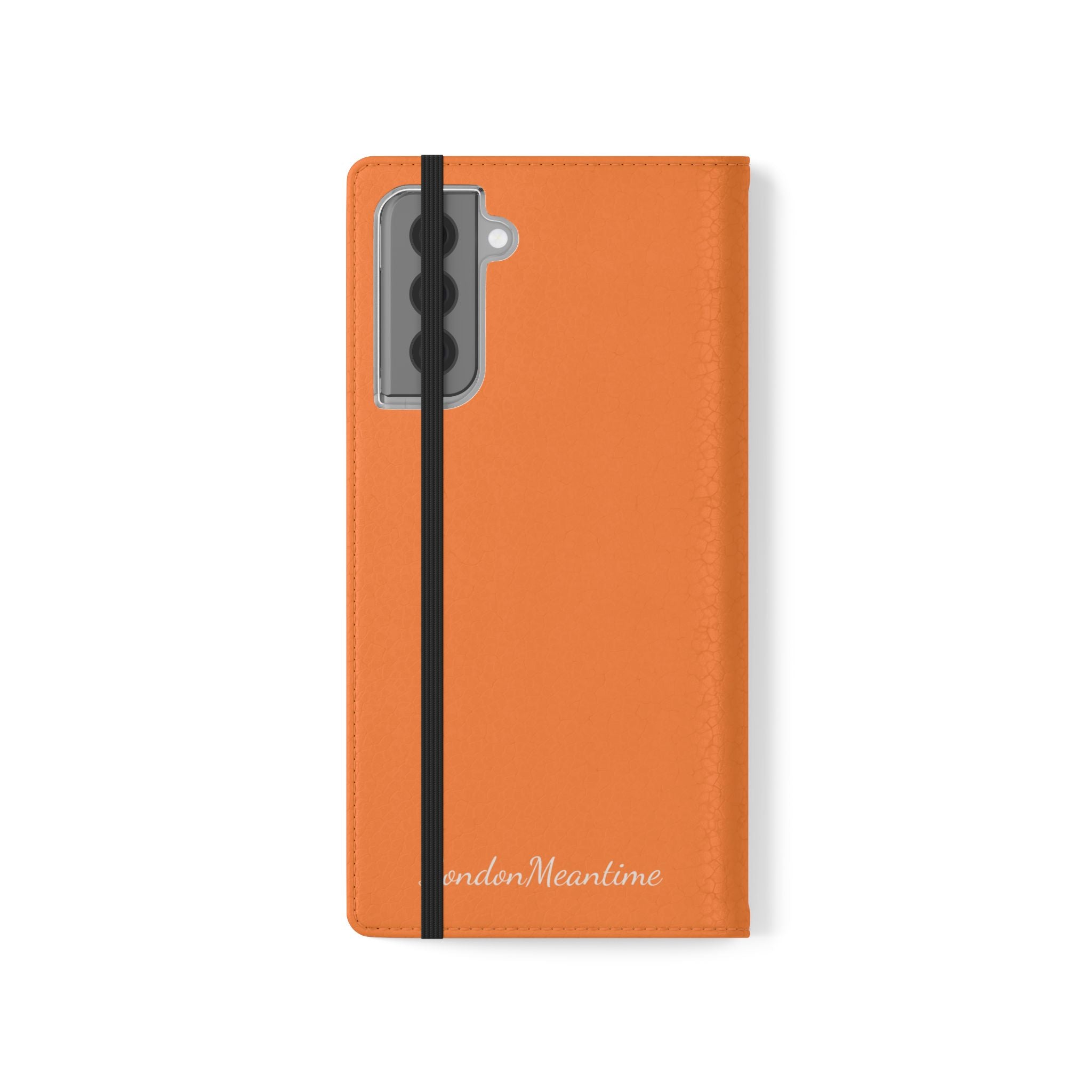 Orange Wallet Phone Flip Case — Cardholder Folio Cover