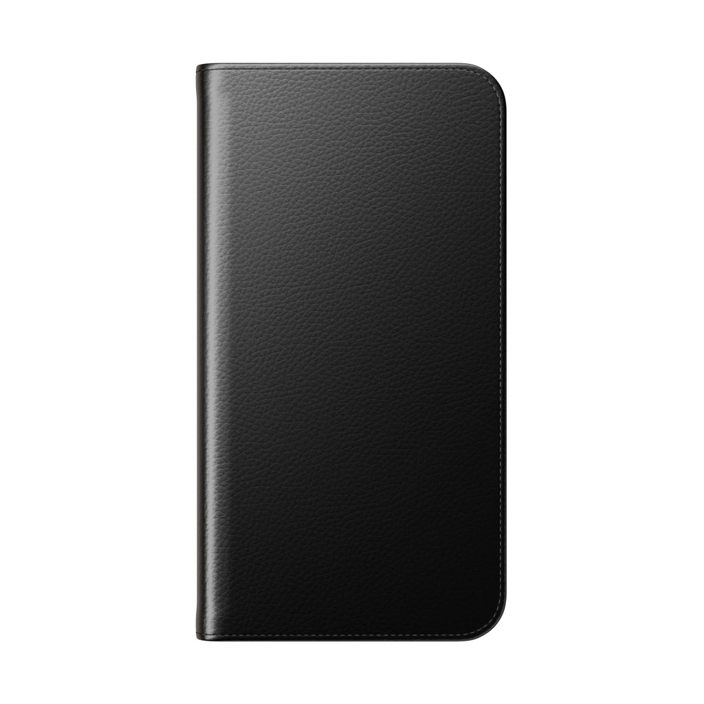 Black Wallet Phone Flip Case — Cardholder Folio Cover