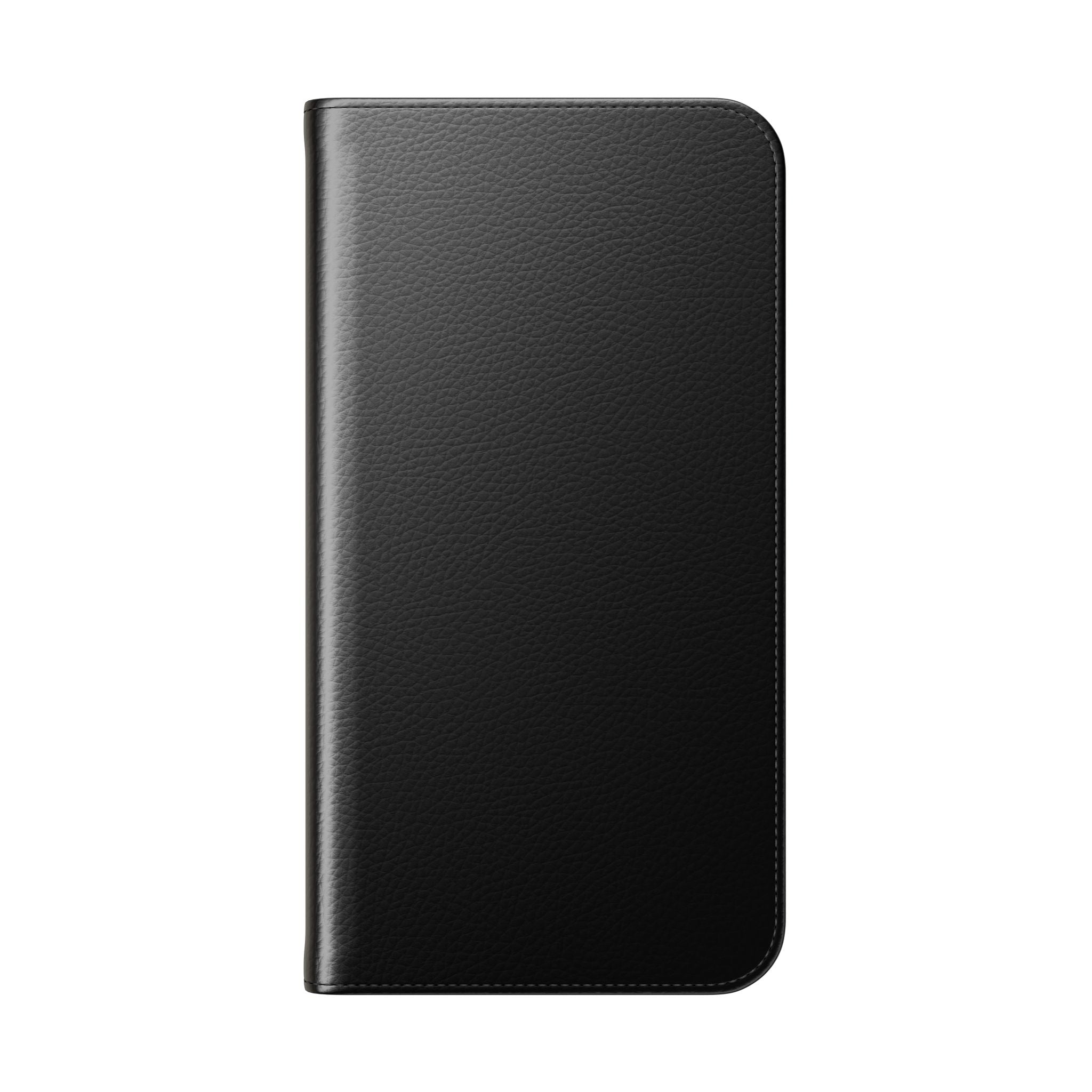Black Wallet Phone Flip Case — Cardholder Folio Cover