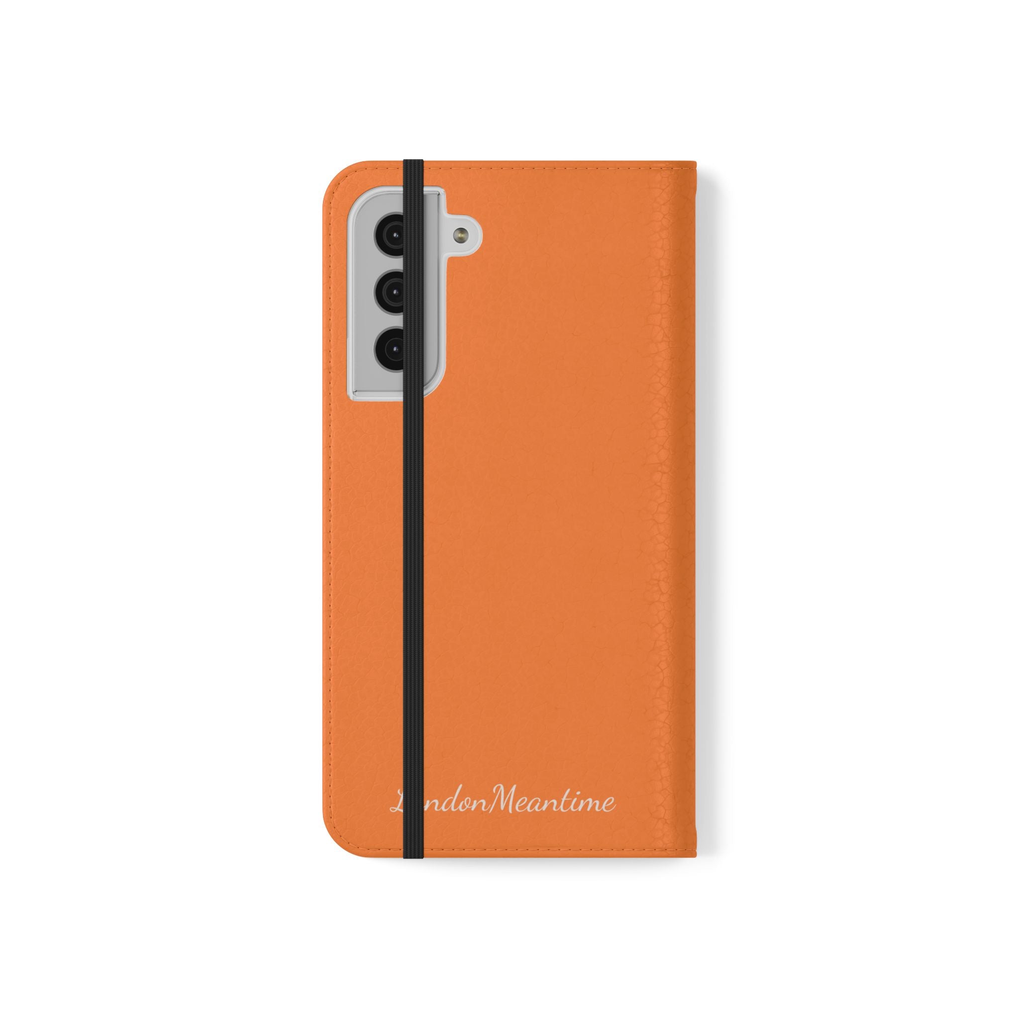 Orange Wallet Phone Flip Case — Cardholder Folio Cover