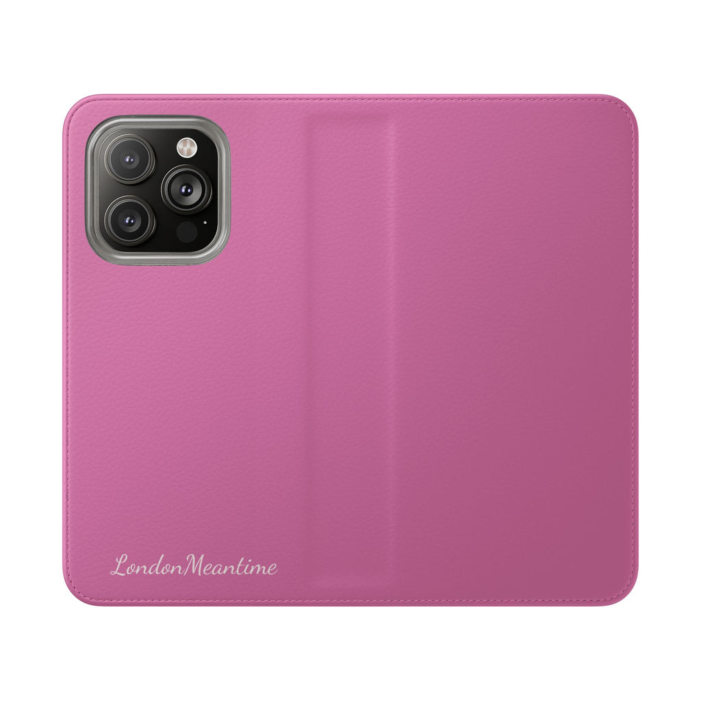 Pink Wallet Phone Flip Case — Cardholder Folio Cover