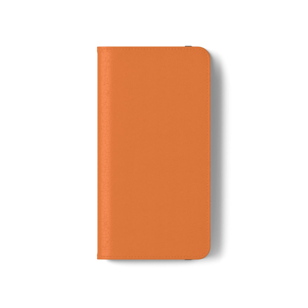 Orange Wallet Phone Flip Case — Cardholder Folio Cover