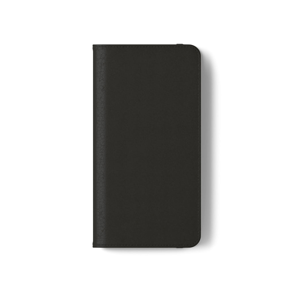 Black Wallet Phone Flip Case — Cardholder Folio Cover