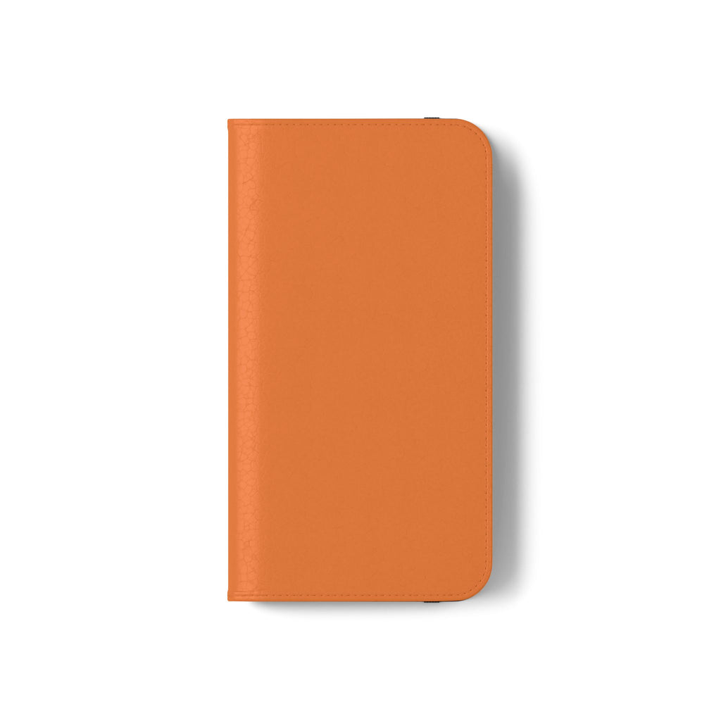 Orange Wallet Phone Flip Case — Cardholder Folio Cover