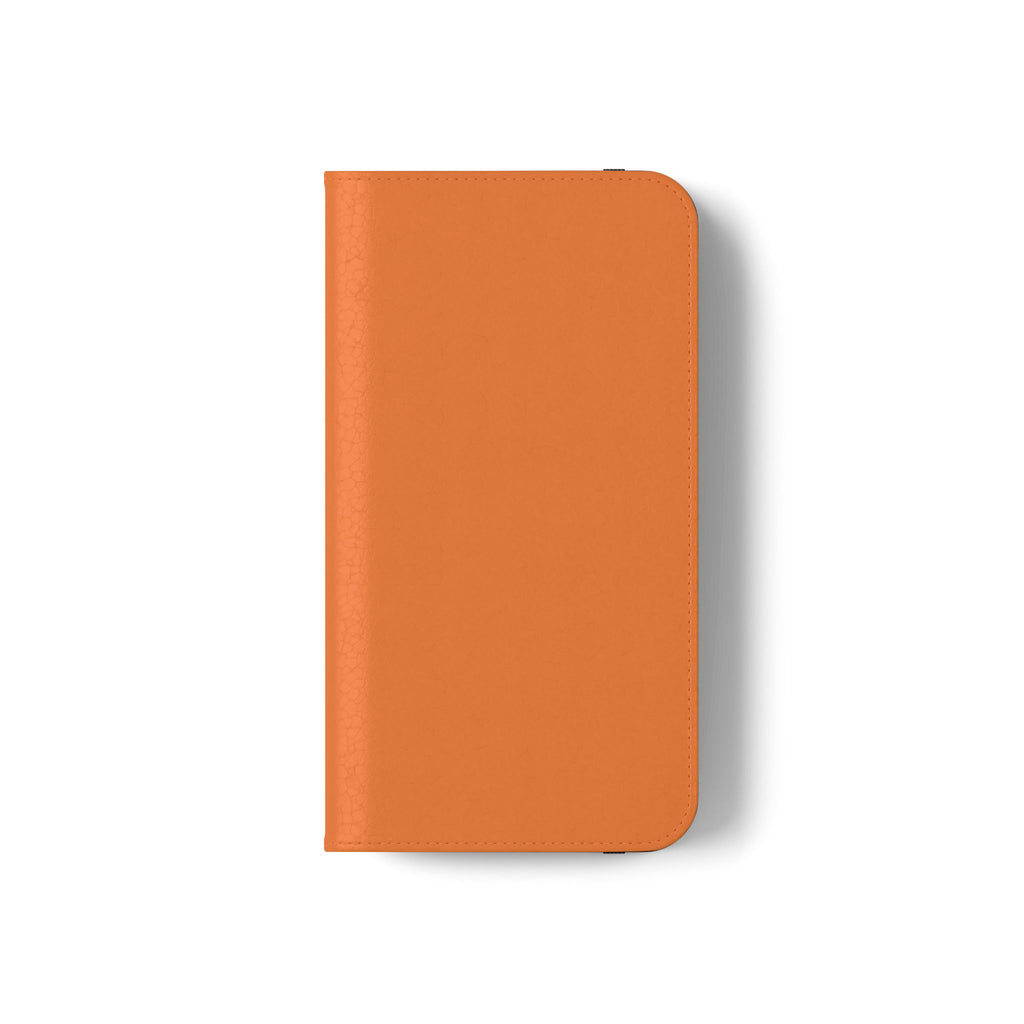 Orange Wallet Phone Flip Case — Cardholder Folio Cover