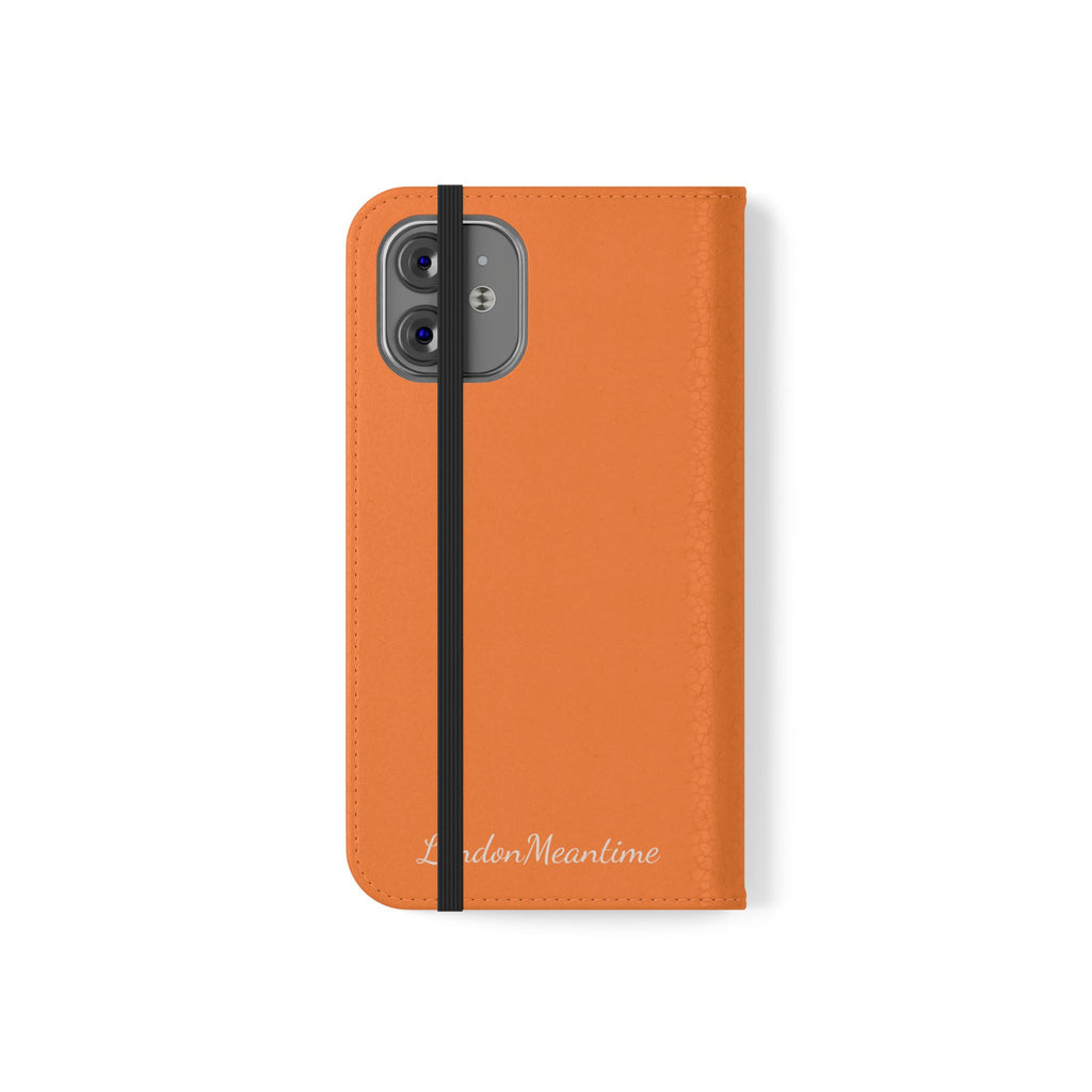 Orange Wallet Phone Flip Case — Cardholder Folio Cover
