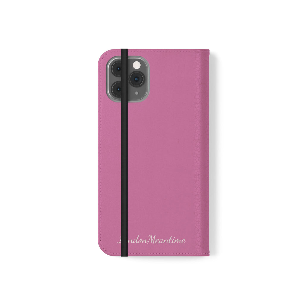 Pink Wallet Phone Flip Case — Cardholder Folio Cover