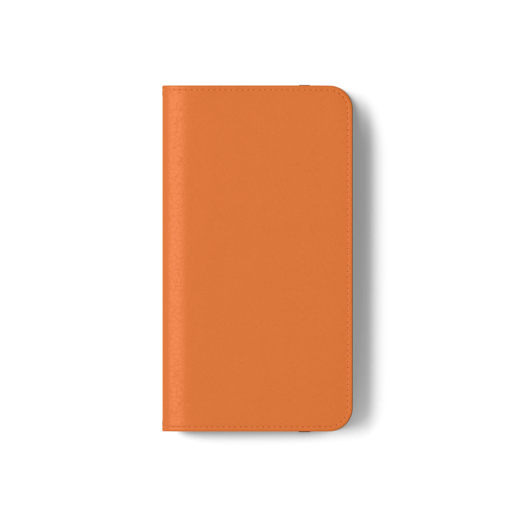 Orange Wallet Phone Flip Case — Cardholder Folio Cover