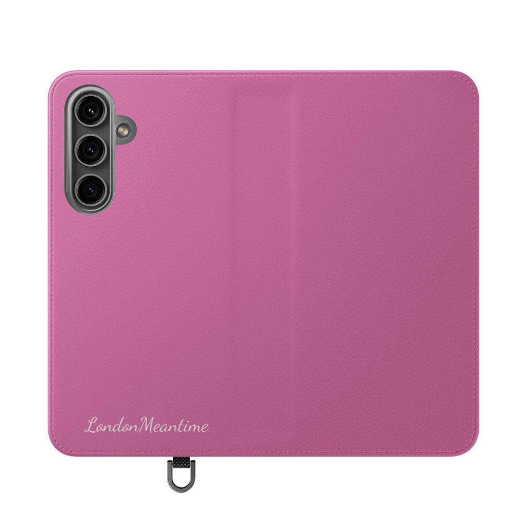 Pink Wallet Phone Flip Case — Cardholder Folio Cover