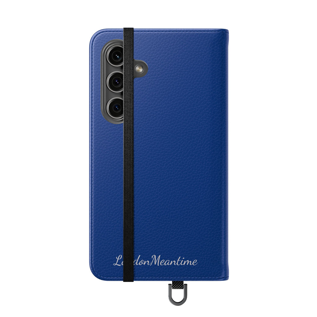 Royal blue Wallet Phone Flip Case — Cardholder Folio Cover