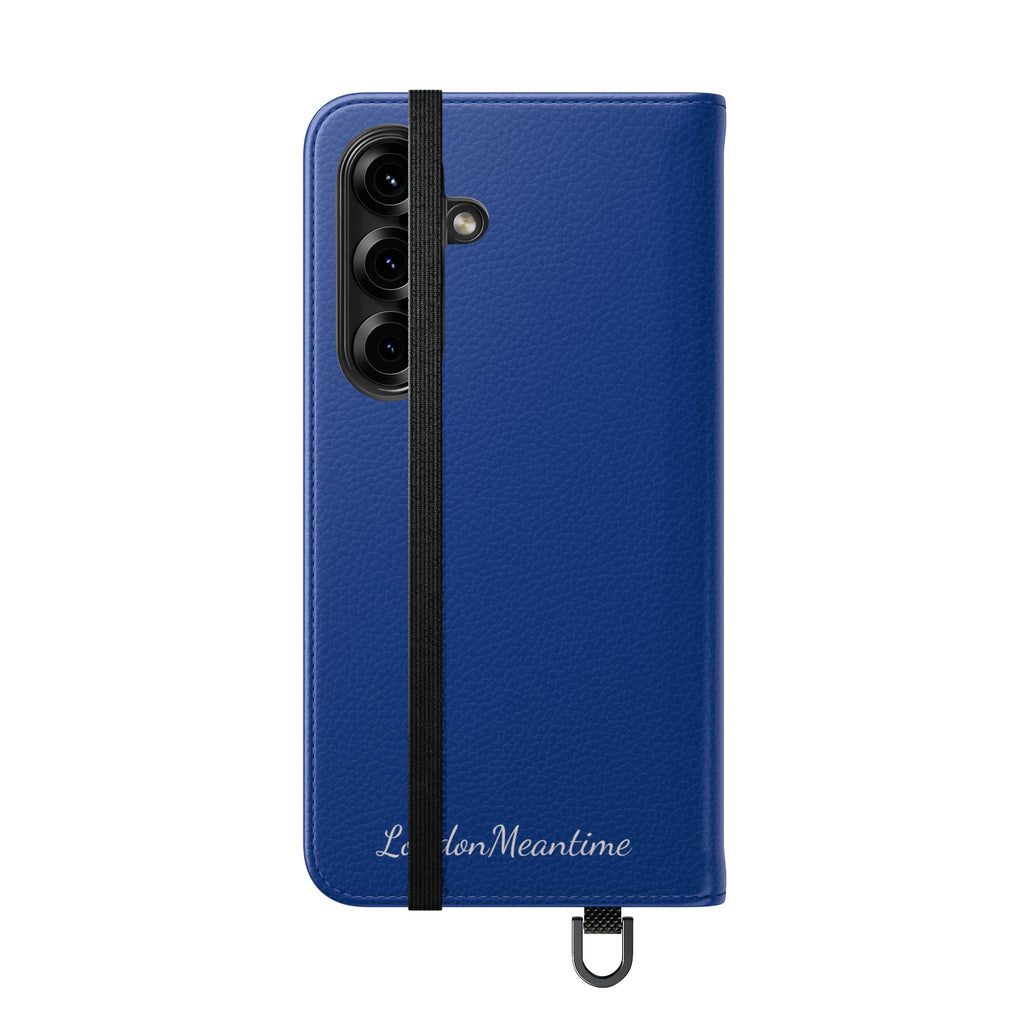 Royal blue Wallet Phone Flip Case — Cardholder Folio Cover