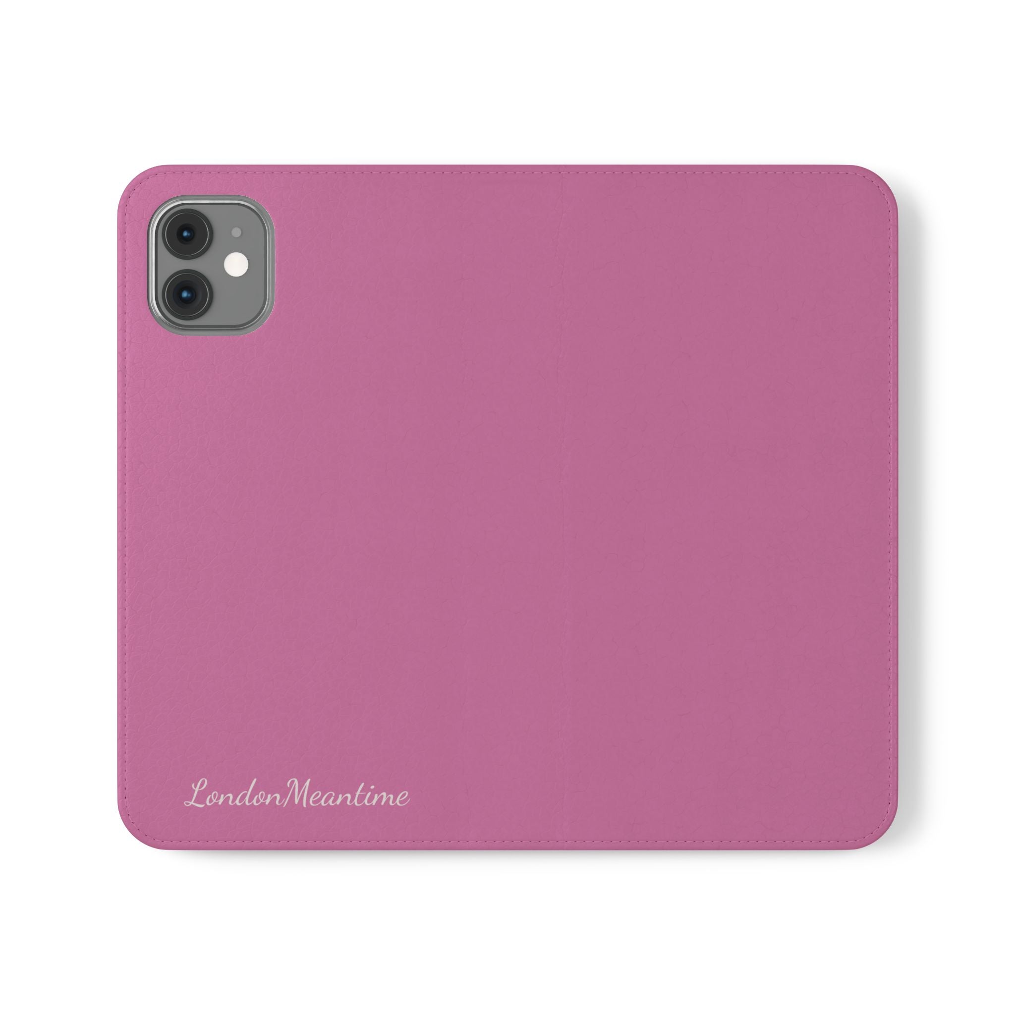 Pink Wallet Phone Flip Case — Cardholder Folio Cover