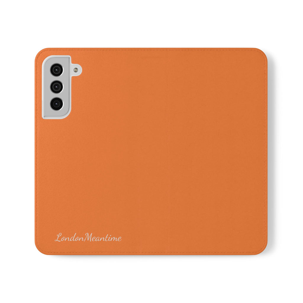 Orange Wallet Phone Flip Case — Cardholder Folio Cover