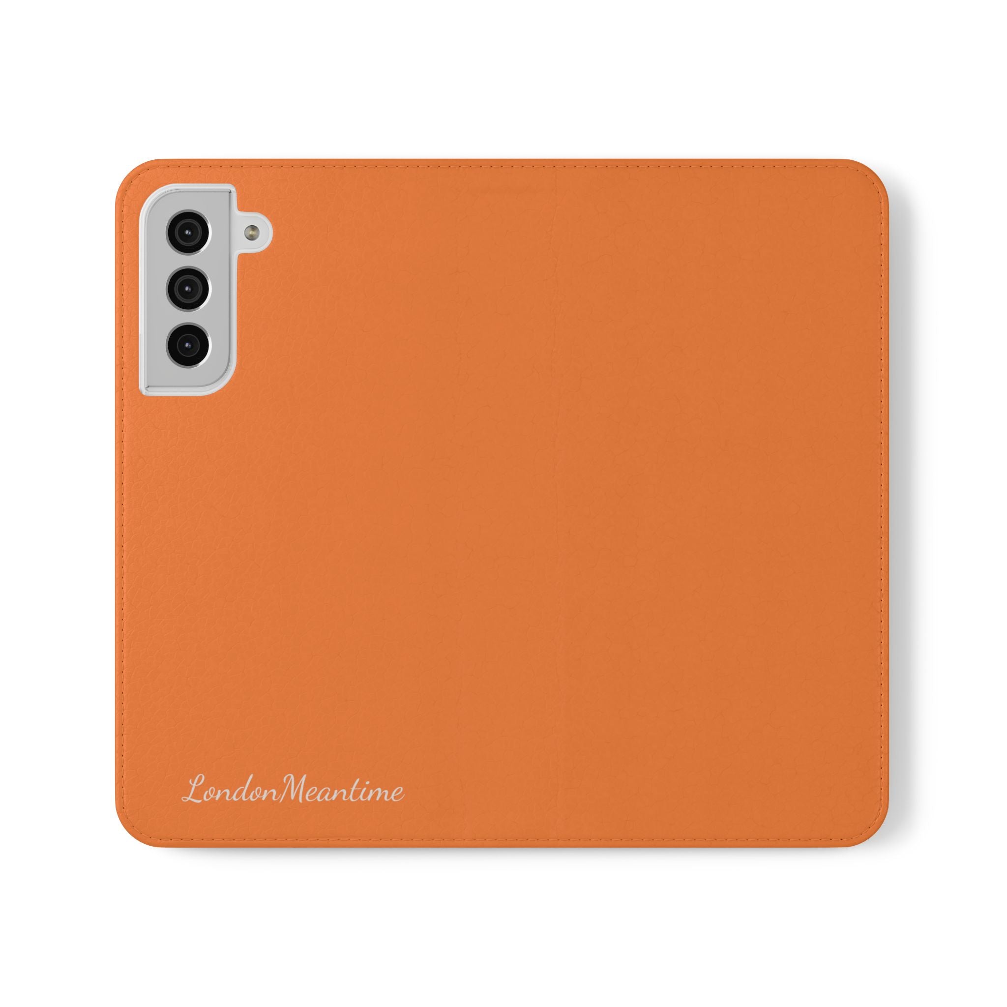 Orange Wallet Phone Flip Case — Cardholder Folio Cover