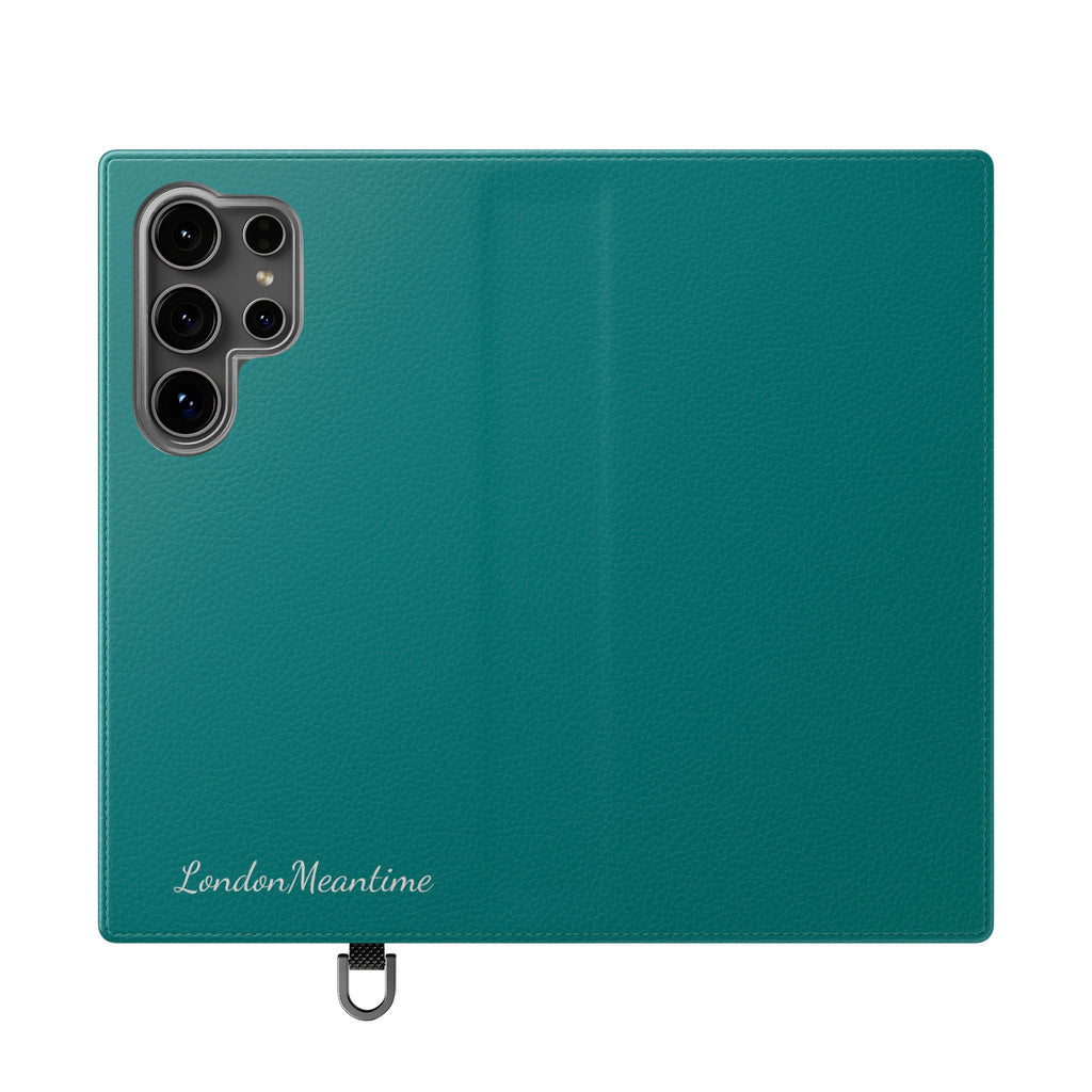 Teal Wallet Phone Flip Case — Cardholder Folio Cover