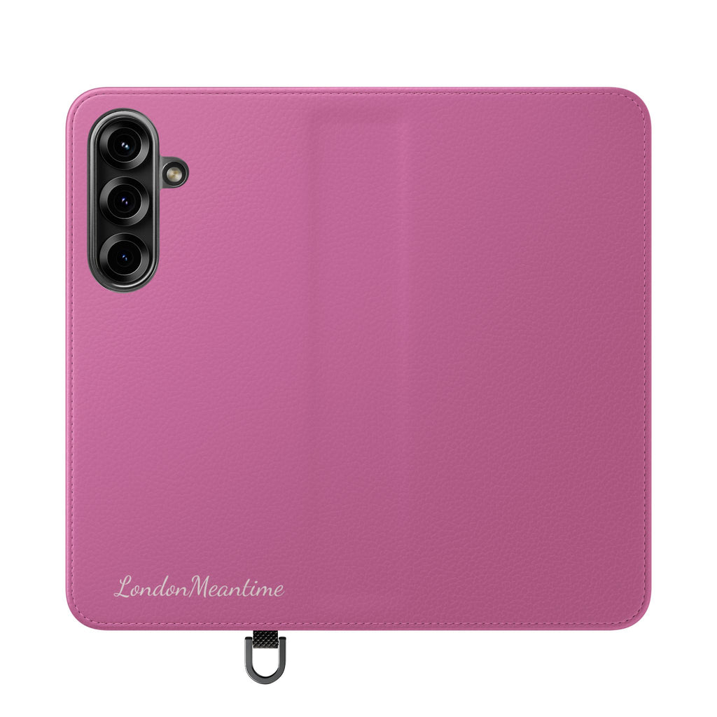 Pink Wallet Phone Flip Case — Cardholder Folio Cover