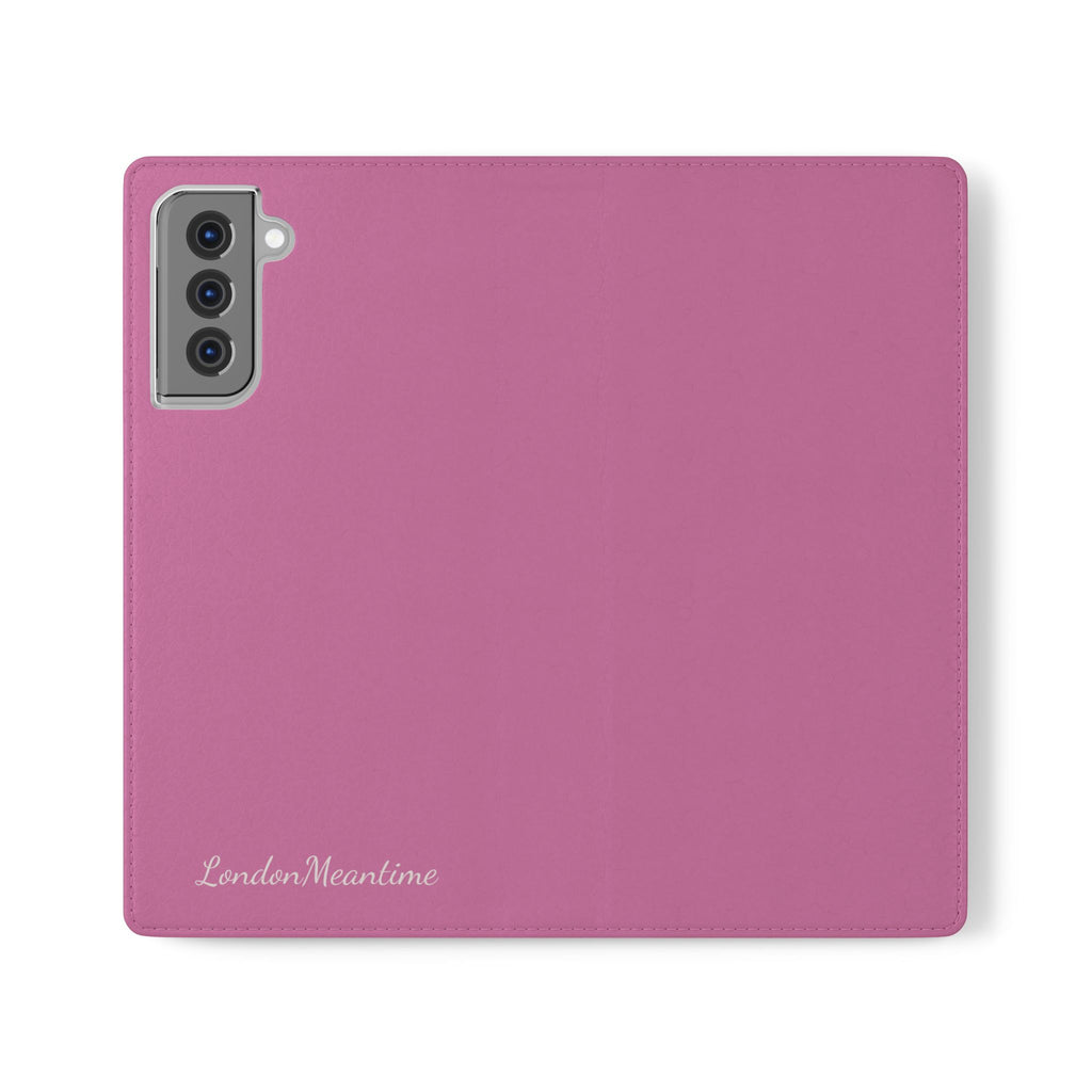 Pink Wallet Phone Flip Case — Cardholder Folio Cover