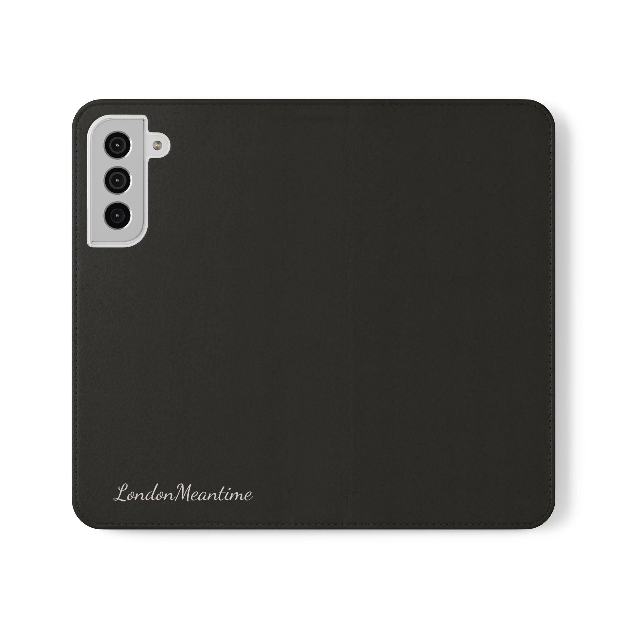 Black Wallet Phone Flip Case — Cardholder Folio Cover