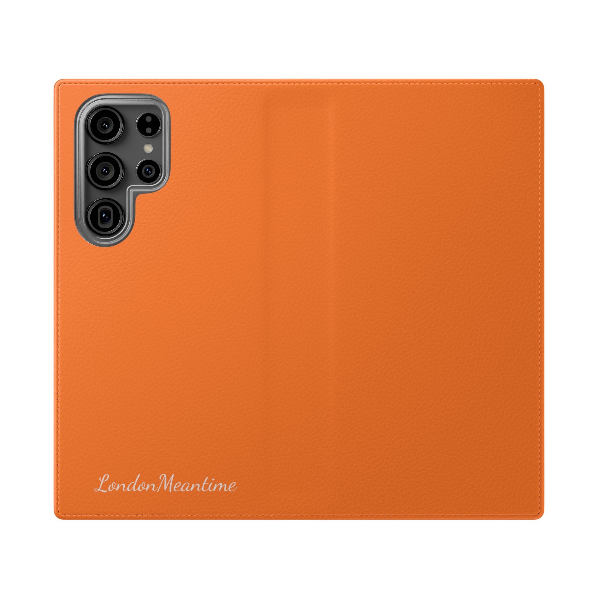 Orange Wallet Phone Flip Case — Cardholder Folio Cover