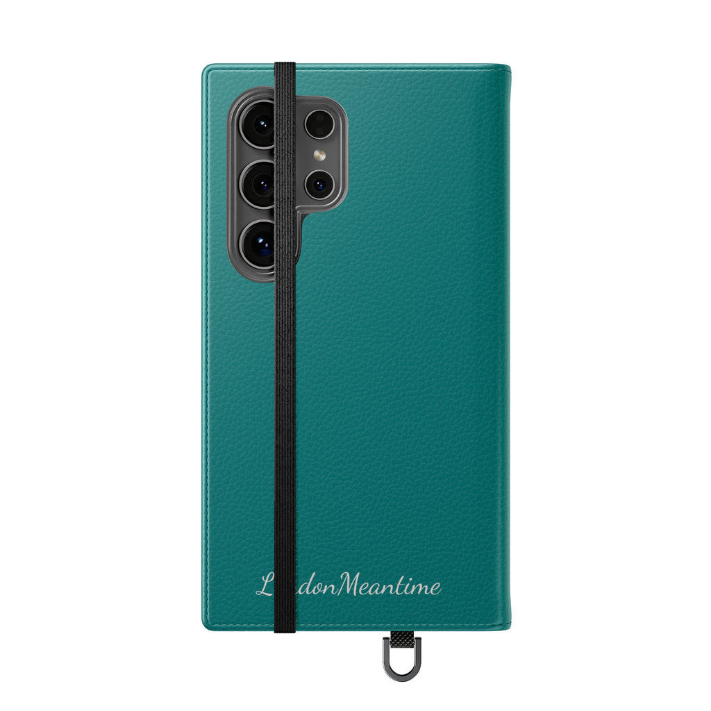 Teal Wallet Phone Flip Case — Cardholder Folio Cover