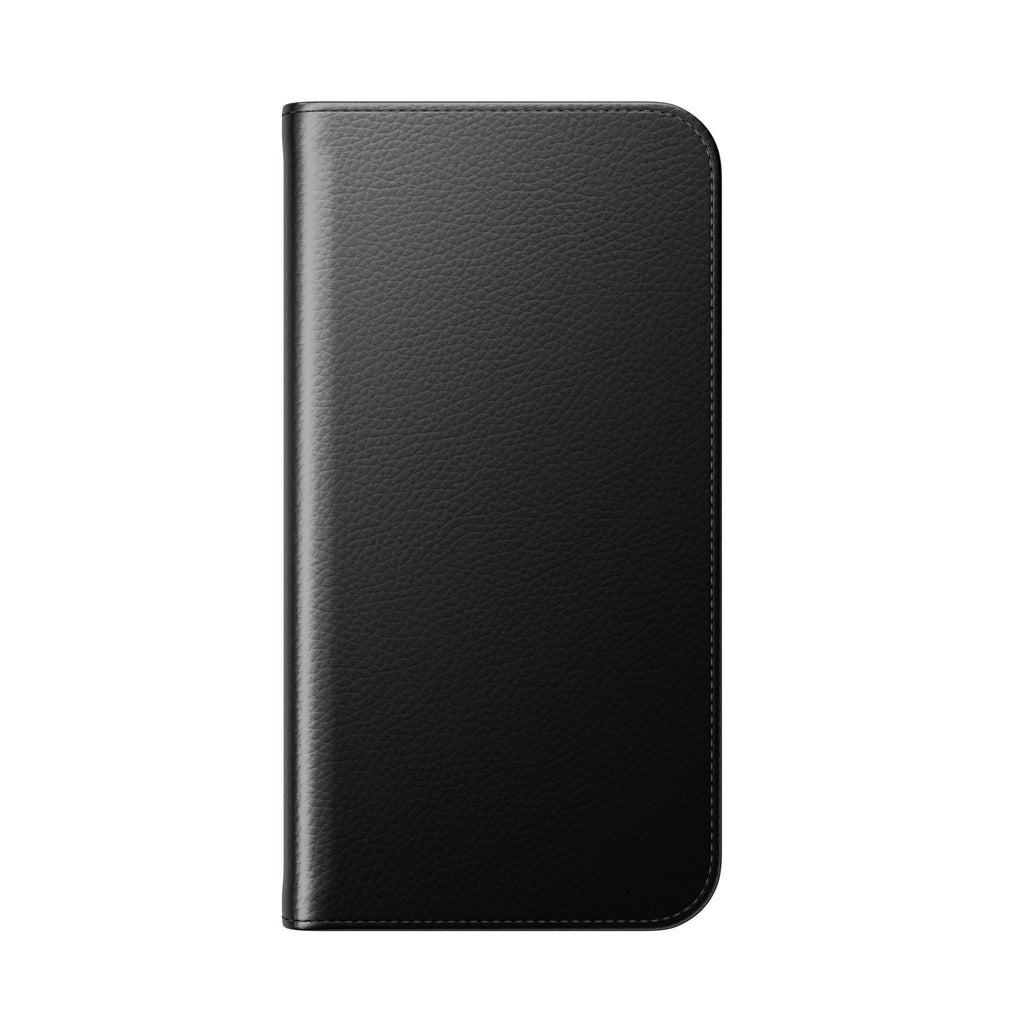 Black Wallet Phone Flip Case — Cardholder Folio Cover